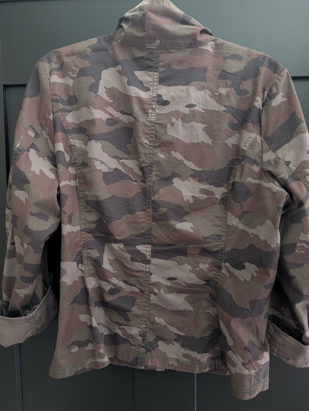 Maurices Camo Utility Jacket Adjustable Sleeves Pockets Zip Snap Front. Large - Picture 8 of 8